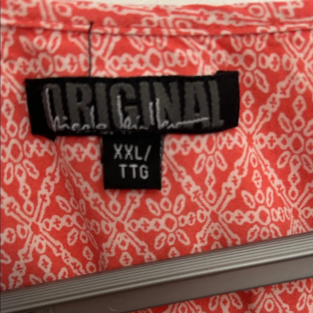 Nicole Miller Coral Patterned Blouse - Picture 2 of 4